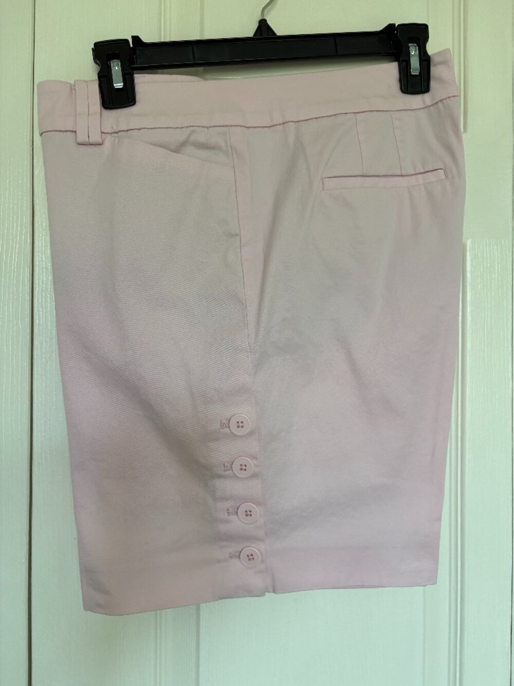 Talbots Light Pink Cotton Stretch Side Button Shorts Size 12 (7" Inseam)